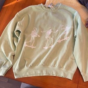Green Skeleton Skateboard Sweatshirt